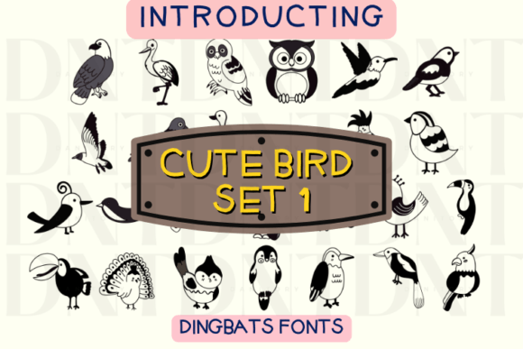 Cute Bird Set One Font