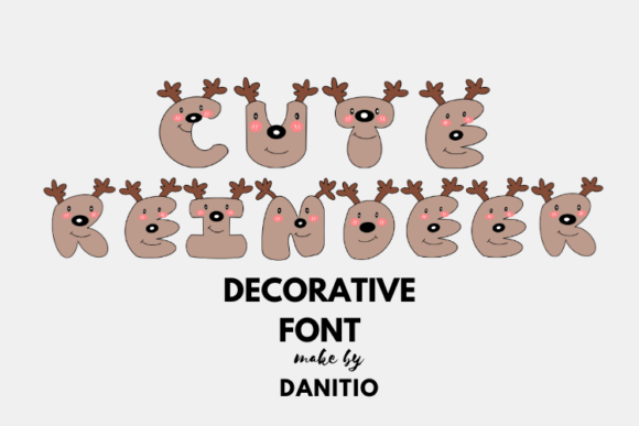 Cute Reindeer Font for Christmas Design